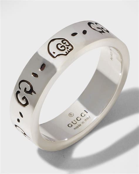 Gucci Ghost 6mm Sterling Silver Ring .